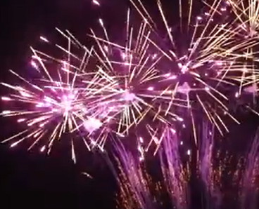 72 Shot Purple Mine to Brocade Pearl w/ Crackling (F- Shape)